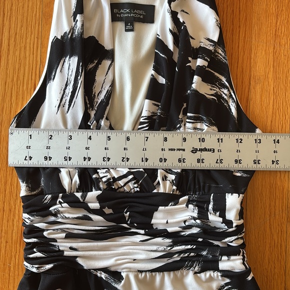 White House Black Market Black & White Halter Sleeveless Midi Dress • Size 4 - Picture 4 of 7